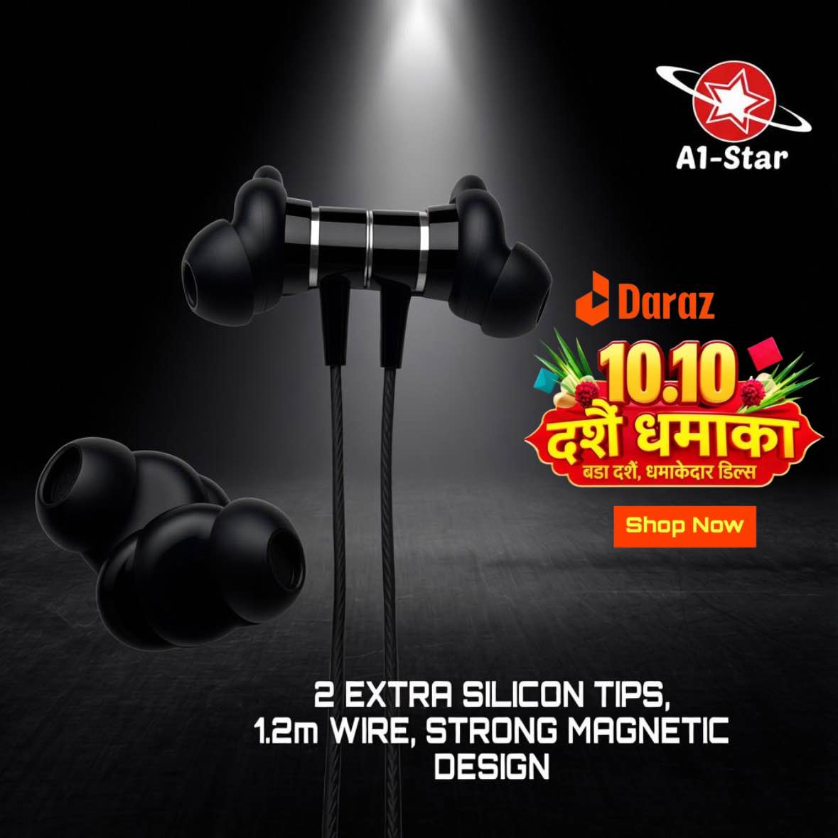A1-Star Type-C & Lightning Premium Magnetic Wired Earphone | HiFi Drive Unit, Lossless Noise Reduction, High-Definition Stereo Sound for Immersive Music & Crisp Hands-Free Calls | A1-E100 TC & A1-E200 IP |